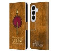 Head Case Designs sous Licence Officielle HBO Game of Thrones Martell Symboles Look Affligé Sombres Étui Portefeuille en Cuir Compatible avec Samsung Galaxy S26