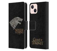Head Case Designs sous Licence Officielle HBO Game of Thrones Stark Devises de Maison Étui Portefeuille en Cuir Compatible avec Apple iPhone 13