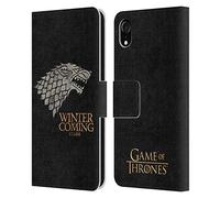 Head Case Designs sous Licence Officielle HBO Game of Thrones Stark Devises de Maison Étui Portefeuille en Cuir Compatible avec Apple iPhone XR