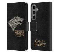 Head Case Designs sous Licence Officielle HBO Game of Thrones Stark Devises de Maison Étui Portefeuille en Cuir Compatible avec Samsung Galaxy S25