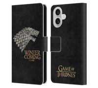 Head Case Designs sous Licence Officielle HBO Game of Thrones Stark Devises de Maison Étui Portefeuille en Cuir Compatible avec Apple iPhone 16