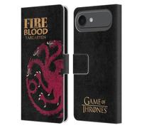 Head Case Designs sous Licence Officielle HBO Game of Thrones Targaryen Devises de Maison Étui Portefeuille en Cuir Compatible avec Apple iPhone 17 Air