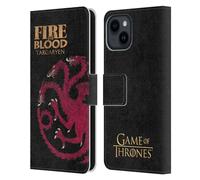 Head Case Designs sous Licence Officielle HBO Game of Thrones Targaryen Devises de Maison Étui Portefeuille en Cuir Compatible avec Apple iPhone 15