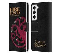 Head Case Designs sous Licence Officielle HBO Game of Thrones Targaryen Devises de Maison Étui Portefeuille en Cuir Compatible avec Samsung Galaxy S22 5G