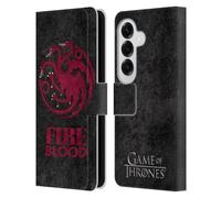 Head Case Designs sous Licence Officielle HBO Game of Thrones Targaryen Symboles Look Affligé Sombres Étui Portefeuille en Cuir Compatible avec Samsung Galaxy S26