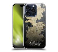 Head Case Designs sous Licence Officielle HBO Game of Thrones Westeros Carte Art Clé Coque Dure pour l'arrière Compatible avec Apple iPhone 15 Pro