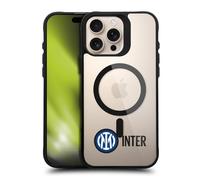 Head Case Designs sous Licence Officielle Inter Milan Crest Minimalist Icône de Logo Black Shockproof Bumper Case [Military Grade] Compatible with Apple iPhone 16 Pro Max and Compatible with MagSafe