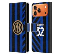Head Case Designs sous Licence Officielle Inter Milan Federico Dimarco 2024/25 Joueurs Home Kit Étui Portefeuille en Cuir Compatible avec Apple iPhone 17 Pro Max
