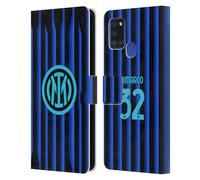 Head Case Designs sous Licence Officielle Inter Milan Federico Dimarco 2025/26 Joueurs Home Kit Étui Portefeuille en Cuir Compatible avec Samsung Galaxy A21s (2020)