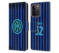 Head Case Designs sous Licence Officielle Inter Milan Federico Dimarco 2025/26 Joueurs Home Kit Étui Portefeuille en Cuir Compatible avec Apple iPhone 15 Pro