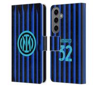 Head Case Designs sous Licence Officielle Inter Milan Federico Dimarco 2025/26 Joueurs Home Kit Étui Portefeuille en Cuir Compatible avec Samsung Galaxy S25
