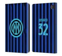 Head Case Designs sous Licence Officielle Inter Milan Federico Dimarco 2025/26 Joueurs Home Kit Étui Portefeuille en Cuir Compatible avec Amazon Fire 7 2022