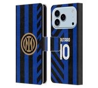 Head Case Designs sous Licence Officielle Inter Milan Lautaro Martínez 2024/25 Joueurs Home Kit Étui Portefeuille en Cuir Compatible avec Apple iPhone 17 Pro