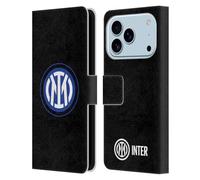 Head Case Designs sous Licence Officielle Inter Milan Logo sur Noir Badge Étui Portefeuille en Cuir Compatible avec Apple iPhone 17 Pro