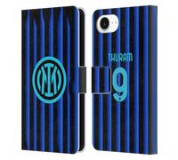 Head Case Designs sous Licence Officielle Inter Milan Marcus Thuram 2025/26 Joueurs Home Kit Étui Portefeuille en Cuir Compatible avec Apple iPhone 16e / iPhone 17e