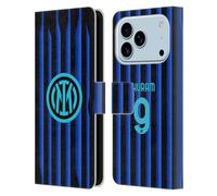 Head Case Designs sous Licence Officielle Inter Milan Marcus Thuram 2025/26 Joueurs Home Kit Étui Portefeuille en Cuir Compatible avec Apple iPhone 17 Pro