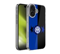 Head Case Designs sous Licence Officielle Inter Milan Noir & Bleu IM 2Stars Coque en Gel [Protection de Qualité Militaire] Compatible avec Apple iPhone 17