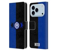 Head Case Designs sous Licence Officielle Inter Milan Noir & Bleu IM 2Stars Étui Portefeuille en Cuir Compatible avec Apple iPhone 17 Pro