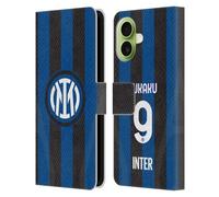 Head Case Designs sous Licence Officielle Inter Milan Romelu Lukaku 2022/23 Joueurs Home Kit Étui Portefeuille en Cuir Compatible avec Apple iPhone 17