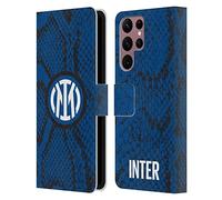 Head Case Designs sous Licence Officielle Inter Milan Serpent Modèles Coque en Cuir à Portefeuille Compatible avec Samsung Galaxy S22 Ultra 5G