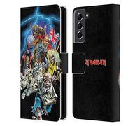 Head Case Designs sous Licence Officielle Iron Maiden Best of Beast Art Étui Portefeuille en Cuir Compatible avec Samsung Galaxy S21 FE 5G