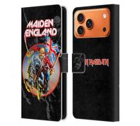 Head Case Designs sous Licence Officielle Iron Maiden England Tours Étui Portefeuille en Cuir Compatible avec Apple iPhone 17 Pro Max