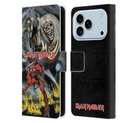 Head Case Designs sous Licence Officielle Iron Maiden Le Nombre de la bête Graphiques Étui Portefeuille en Cuir Compatible avec Apple iPhone 17 Pro
