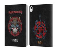 Head Case Designs sous Licence Officielle Iron Maiden Samouraï Eddie Vie Serpent Senjutsu Étui Portefeuille en Cuir Compatible avec Apple iPad 10.9 2022/2025