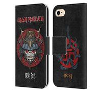 Head Case Designs sous Licence Officielle Iron Maiden Samouraï Eddie Vie Serpent Senjutsu Étui Portefeuille en Cuir Compatible avec Apple iPhone 7/8 / SE 2020 & 2022
