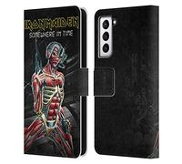 Head Case Designs sous Licence Officielle Iron Maiden Somewhere Couvertures D'Album Étui Portefeuille en Cuir Compatible avec Samsung Galaxy S21 5G