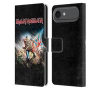 Head Case Designs sous Licence Officielle Iron Maiden Trooper 2016 Art Étui Portefeuille en Cuir Compatible avec Apple iPhone 17 Air