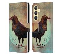 Head Case Designs sous Licence Officielle JENA DellaGrottaglia Corbeau Animaux Étui Portefeuille en Cuir Compatible avec Samsung Galaxy S24 5G