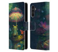 Head Case Designs sous Licence Officielle JK Stewart Grenouille avec Parapluie Art Coque en Cuir à Portefeuille Compatible avec Samsung Galaxy A13 5G (2021)