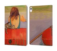 Head Case Designs sous Licence Officielle Jody Wright La Sieste De La Femme Et du Chat La Vie Autour De Nous Étui Portefeuille en Cuir Compatible avec Apple iPad Air 13 2024/2025
