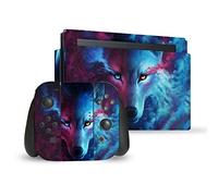 Head Case Designs sous Licence Officielle Jonas JoJoesArt Jödicke Galaxie du Loup Mix Art Vinyle Autocollant De Jeu Peau Compatible avec Nintendo Switch Console & Dock & Joy-Con Controller Bundle