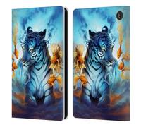 Head Case Designs sous Licence Officielle Jonas JoJoesArt Jödicke Poisson De Tigre Grand Chats Étui Portefeuille en Cuir Compatible avec Amazon Fire 7 2022