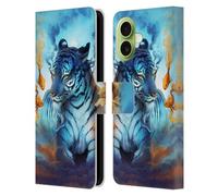 Head Case Designs sous Licence Officielle Jonas JoJoesArt Jödicke Poisson De Tigre Grand Chats Étui Portefeuille en Cuir Compatible avec Apple iPhone 17