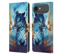 Head Case Designs sous Licence Officielle Jonas JoJoesArt Jödicke Poisson De Tigre Grand Chats Étui Portefeuille en Cuir Compatible avec Apple iPhone 17 Air
