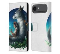 Head Case Designs sous Licence Officielle Jonas JoJoesArt Jödicke Princesse De Loup Faune Et Flore 2 Étui Portefeuille en Cuir Compatible avec Apple iPhone 17 Air