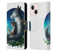 Head Case Designs sous Licence Officielle Jonas JoJoesArt Jödicke Princesse De Loup Faune Et Flore 2 Étui Portefeuille en Cuir Compatible avec Apple iPhone 13 Mini