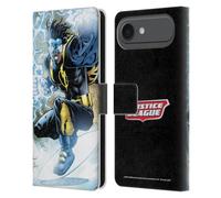 Head Case Designs sous Licence Officielle Justice League DC Comics Static Shock Autres Membres Bande dessinée Étui Portefeuille en Cuir Compatible avec Apple iPhone 17 Air