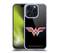 Head Case Designs sous Licence Officielle Justice League DC Comics Wonder Woman Dark Electric Pop Icons Coque en Gel [Qualité Militaire] Compatible avec Apple iPhone 15 Pro Et Compatible avec MagSafe