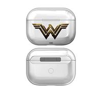 Head Case Designs sous Licence Officielle Justice League Movie Wonder Woman Logos Transparent Cristal Dur Compatible avec Apple AirPods Pro 2 Charging Case