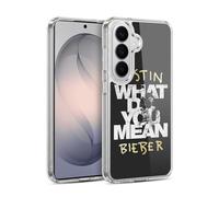 Head Case Designs sous Licence Officielle Justin Bieber Ce Qui Vous Voulez Dire Typographie Objective B&w Coque en Gel [Protection de Qualité Militaire] Compatible avec Samsung Galaxy S26