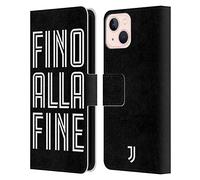 Head Case Designs sous Licence Officielle Juventus Football Club Fino Alla Fine Noir Type Étui Portefeuille en Cuir Compatible avec Apple iPhone 13