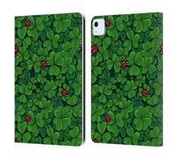 Head Case Designs sous Licence Officielle Katerina Kirilova Le Trèfle Porte Bonheur Graphismes Étui Portefeuille en Cuir Compatible avec Apple iPad Air 11 2020/2022/2024/2025