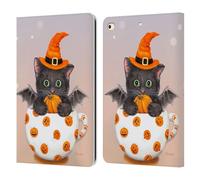 Head Case Designs sous Licence Officielle Kayomi Harai Chaton d?Halloween dans la Tasse Art Graphique Étui Portefeuille en Cuir Compatible avec Apple iPad 9.7 2017 / iPad 9.7 2018