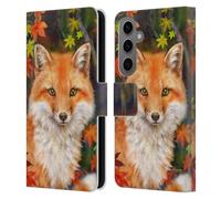Head Case Designs sous Licence Officielle Kayomi Harai Renard Aux Feuilles d'automne Animaux Et Fantaisie Étui Portefeuille en Cuir Compatible avec Samsung Galaxy S25