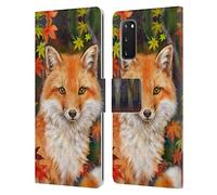 Head Case Designs sous Licence Officielle Kayomi Harai Renard Aux Feuilles d'automne Animaux Et Fantaisie Étui Portefeuille en Cuir Compatible avec Samsung Galaxy S20 / S20 5G