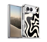 Head Case Designs sous Licence Officielle Kierkegaard Design Studio Black Almond Cream Swirl Retro Abstract Patterns Coque en Gel Compatible avec Apple iPhone Duo Et Compatible avec MagSafe